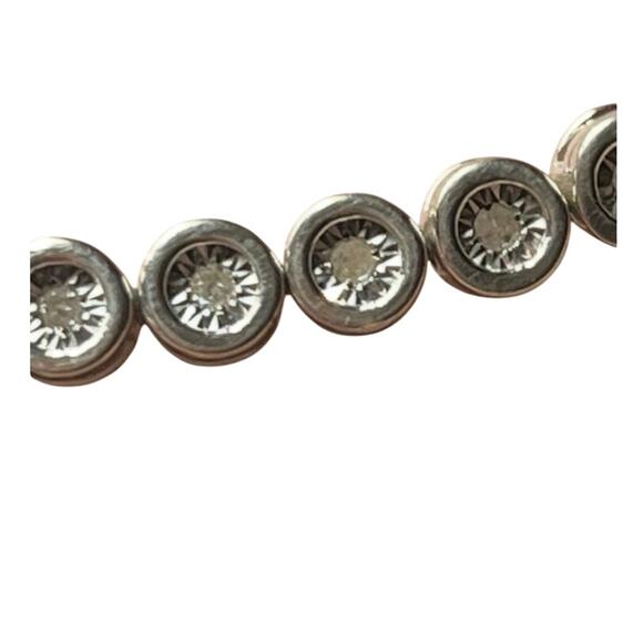 Sterling Silver 925 Classic Diamond Tennis Bracelet Tested 12.6g Design 7.5" - Picture 8 of 10